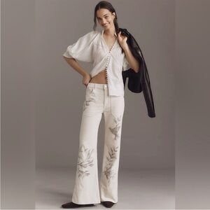 NEW. Anthropologie Rylan Relaxed High Rise Flare Pants. NWT